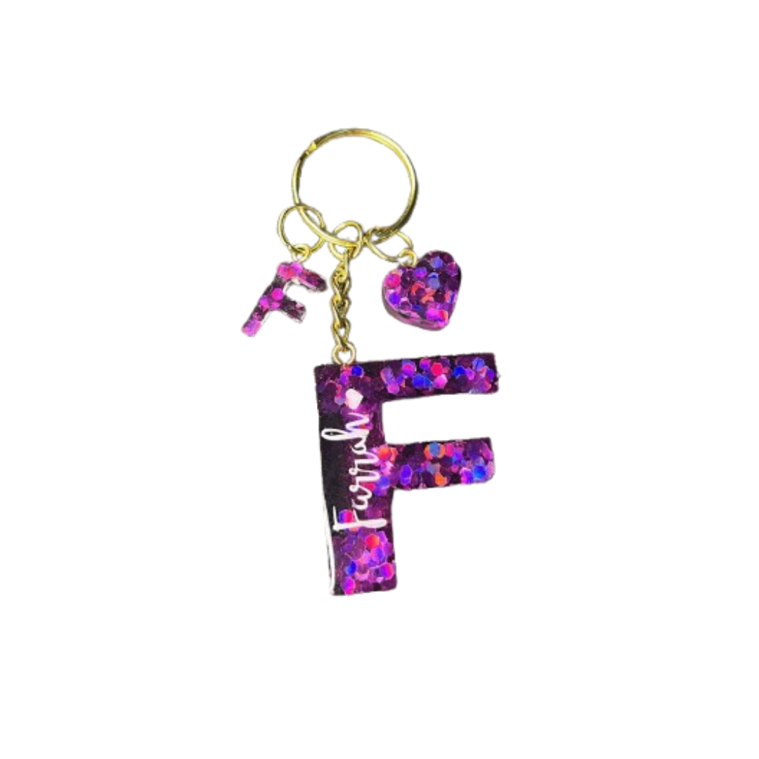 Purple Glitter Keychain