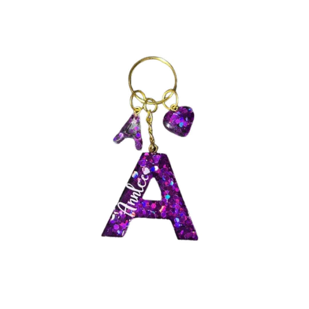 Purple Glitter Keychain