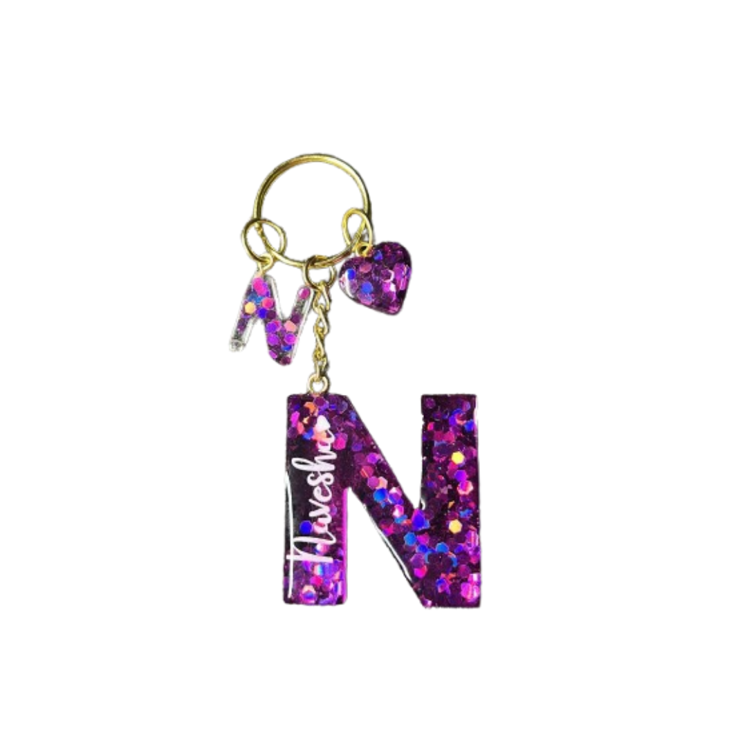 Purple Glitter Keychain